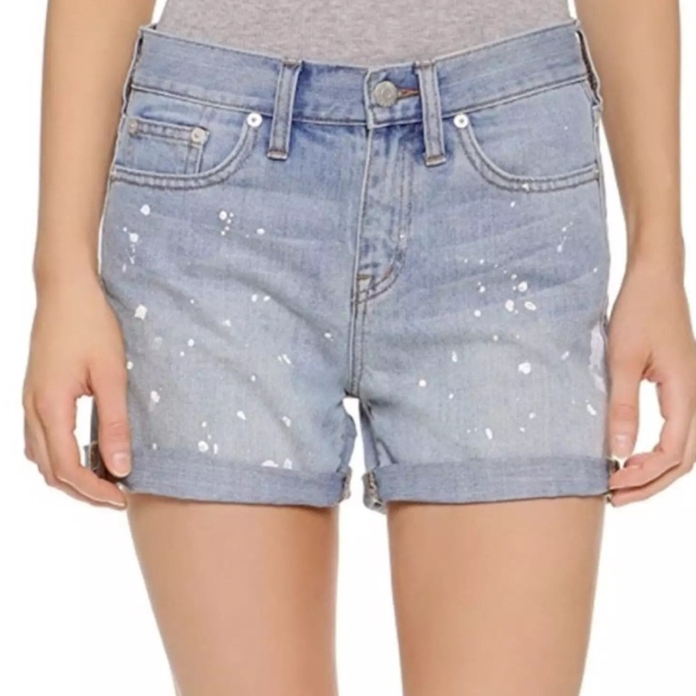 NWOT Madewell Paint Splatter Denim Cutoff Shorts Women’s Size 27